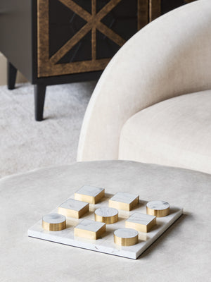 Jenkin White and Brass Noughts and Crosses Game by Libra, image 5