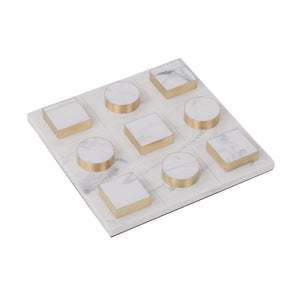 Jenkin White and Brass Noughts and Crosses Game by Libra
