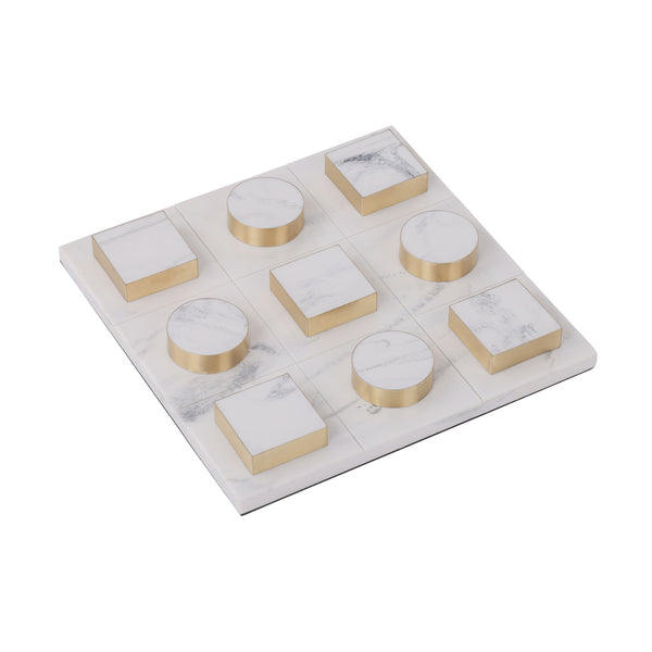 Jenkin White and Brass Noughts and Crosses Game by Libra