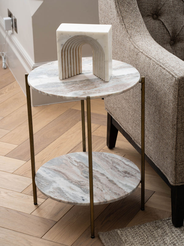 Toronto Marble Top and Base Side Table by Libra, image 6