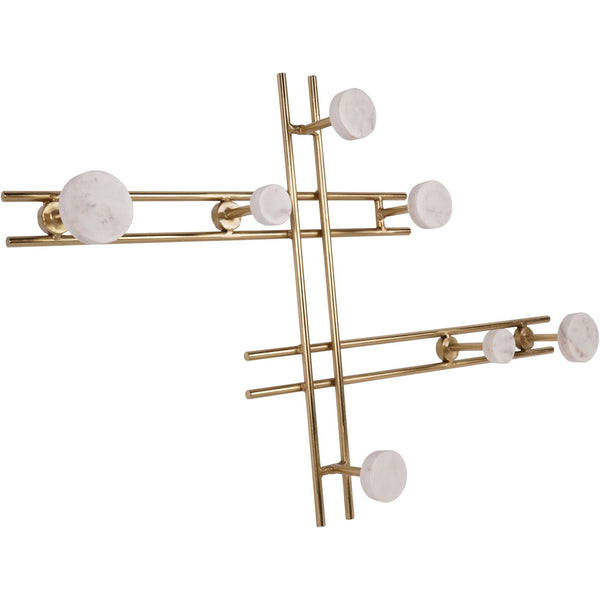 Genoa Iron and Marble Seven Hook Wall Hanger by Libra, image 2