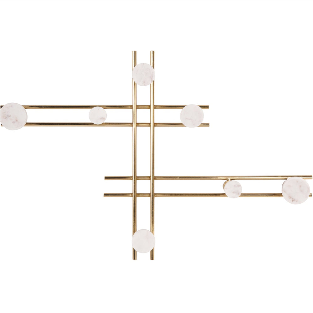 Genoa Iron and Marble Seven Hook Wall Hanger by Libra