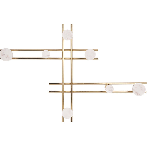 Genoa Iron and Marble Seven Hook Wall Hanger by Libra