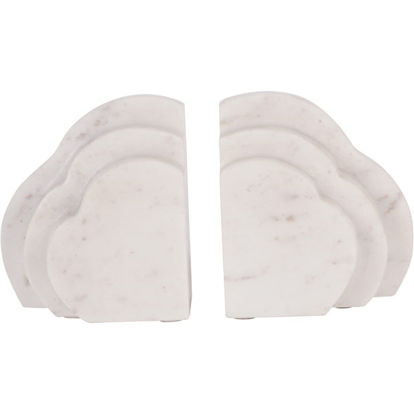 Genoa White Marble Cloud Bookends by Libra, image 2