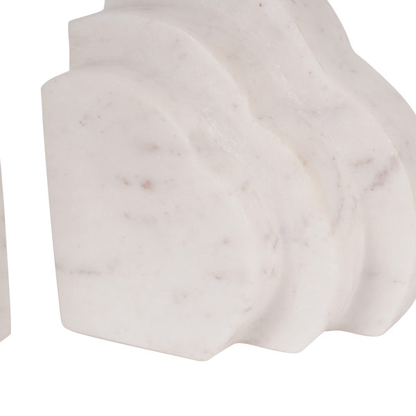 Genoa White Marble Cloud Bookends by Libra, image 5