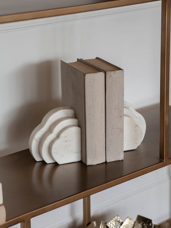 Genoa White Marble Cloud Bookends by Libra, image 6