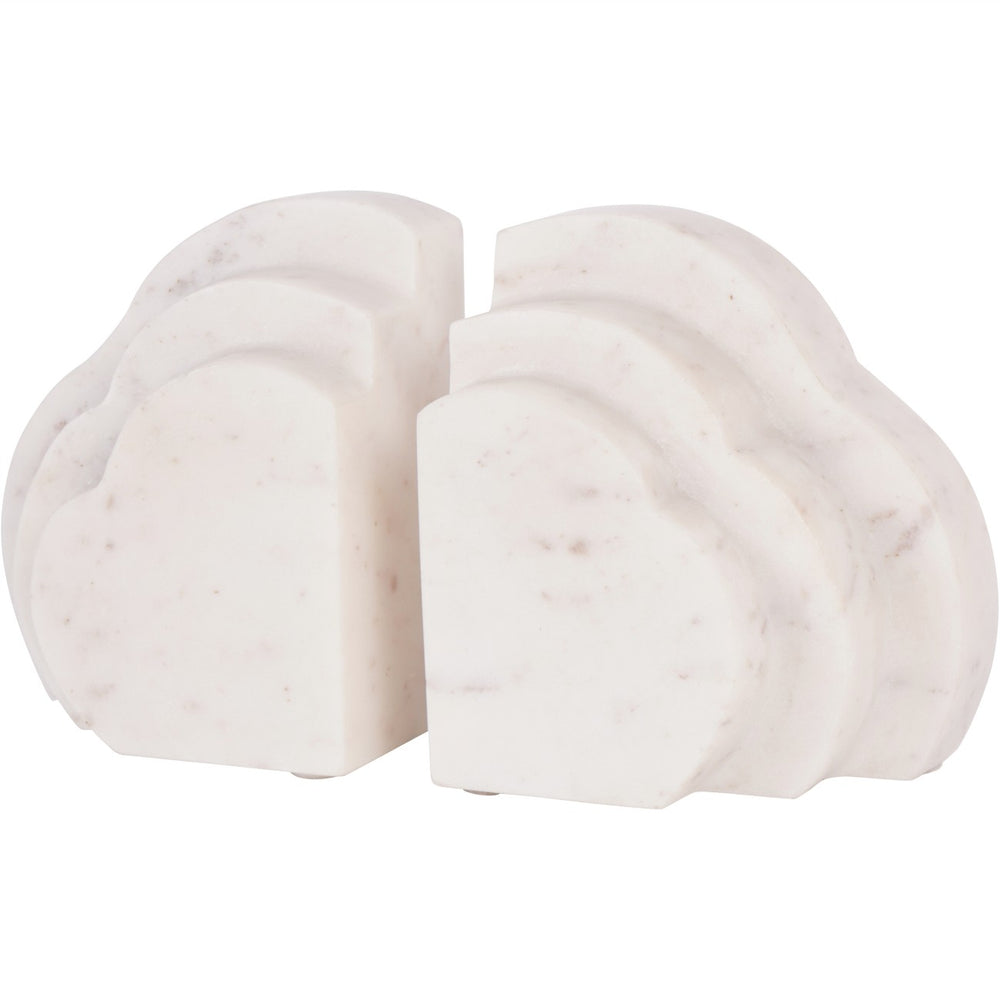 Genoa White Marble Cloud Bookends by Libra