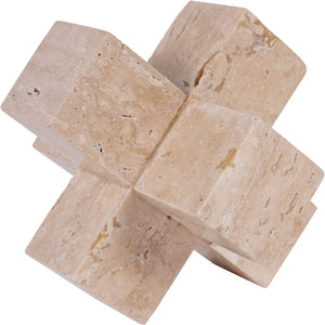 Catania Travertine Cross Sculpture by Libra