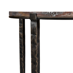 Leo Forest Brown Marble Side Table by Libra, image 3