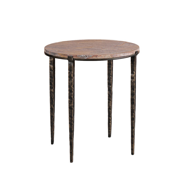 Leo Forest Brown Marble Side Table by Libra