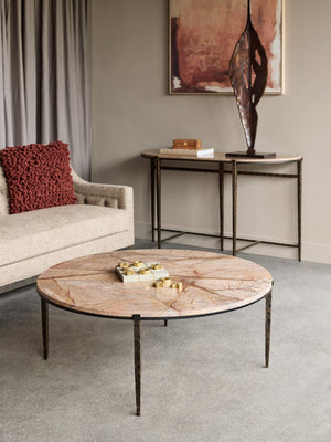 Leo Forest Brown Marble Coffee Table by Libra, image 3