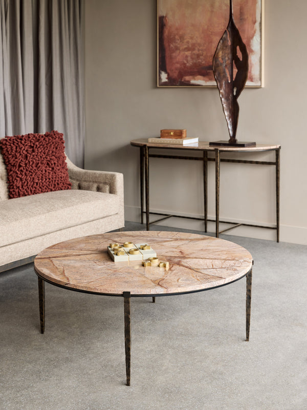 Leo Forest Brown Marble Coffee Table by Libra, image 3