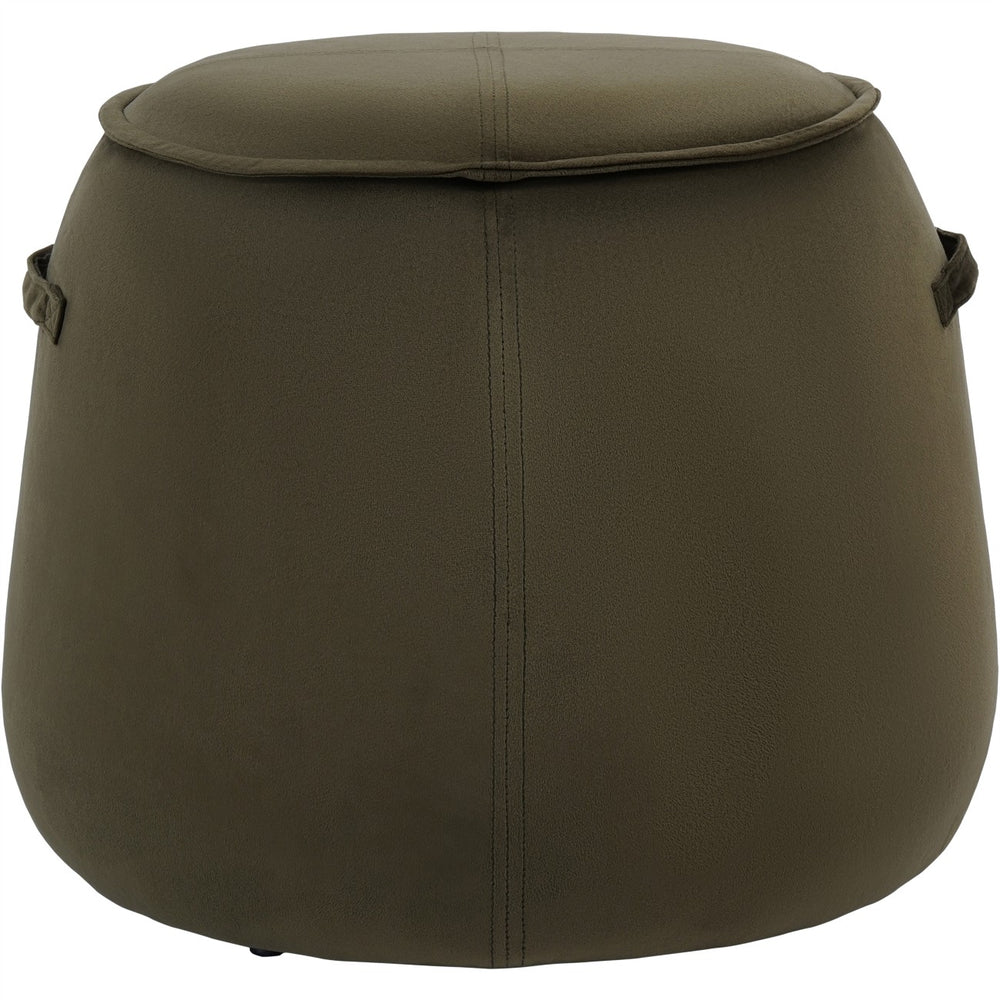 Bingham Velvet Stool in Green by Libra