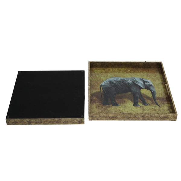Elephant Decorative Set of 2 Nesting Trays by Libra, image 3