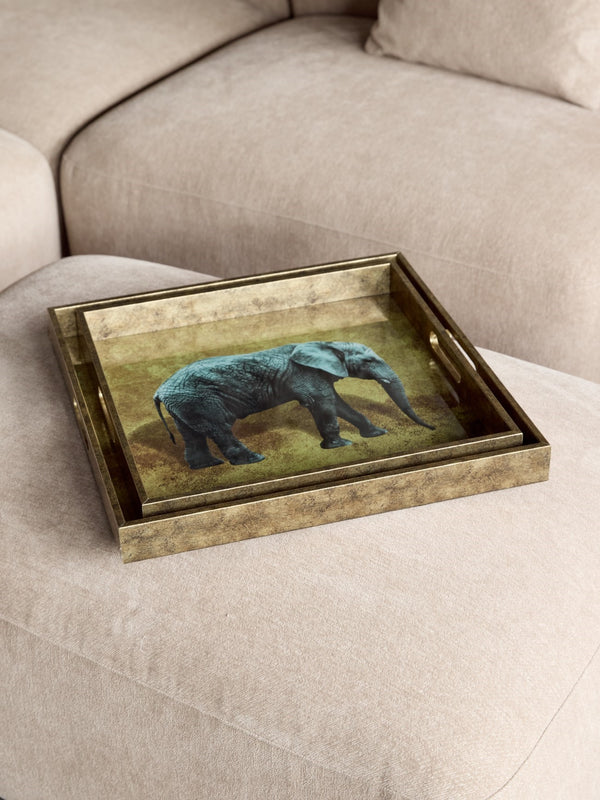 Elephant Decorative Set of 2 Nesting Trays by Libra, image 6