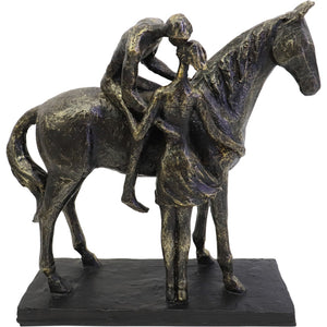 Kissing Couple with Horse Sculpture by Libra, image 2