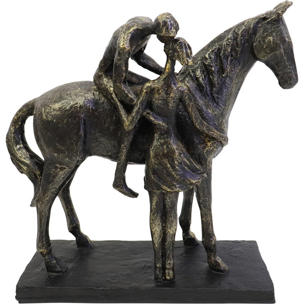 Kissing Couple with Horse Sculpture by Libra, image 2