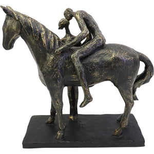 Kissing Couple with Horse Sculpture by Libra