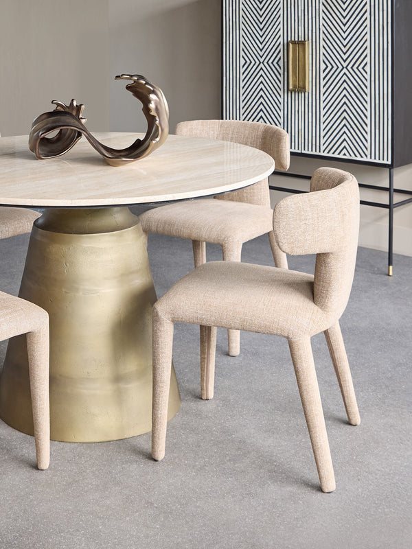 Milo Pair of Upholstered Dining Chairs in Wheat by Libra, image 6