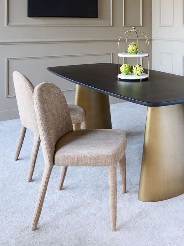 Eska Pair of Upholstered Dining Chairs in Wheat by Libra, image 6