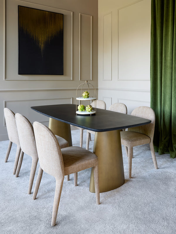 Eska Pair of Upholstered Dining Chairs in Wheat by Libra, image 7