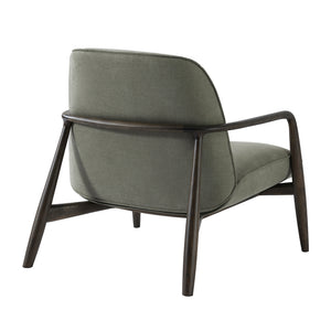 Egerton Occasional Chair with Wooden Arms in Green Fabric by Libra, image 3