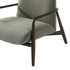 Egerton Occasional Chair with Wooden Arms in Green Fabric by Libra, image 4