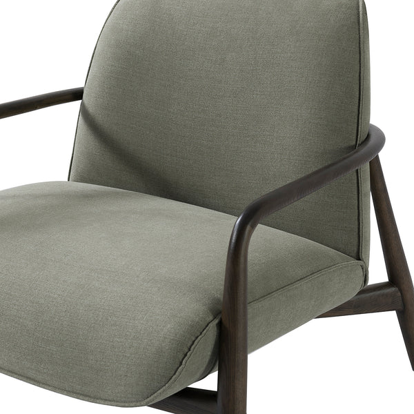 Egerton Occasional Chair with Wooden Arms in Green Fabric by Libra, image 5