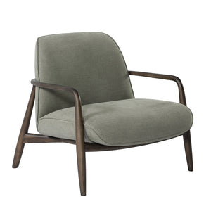 Egerton Occasional Chair with Wooden Arms in Green Fabric by Libra
