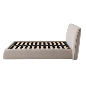Darley Upholstered 5ft King Size Bed Frame in Soft Beige by Libra, image 2
