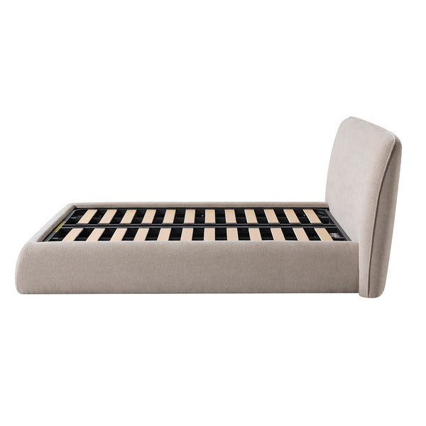 Darley Upholstered 5ft King Size Bed Frame in Soft Beige by Libra, image 2