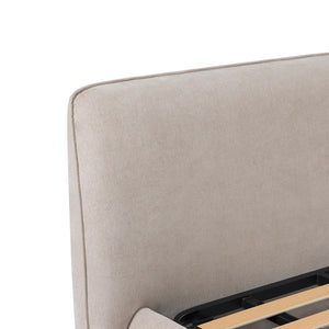 Darley Upholstered 5ft King Size Bed Frame in Soft Beige by Libra, image 4