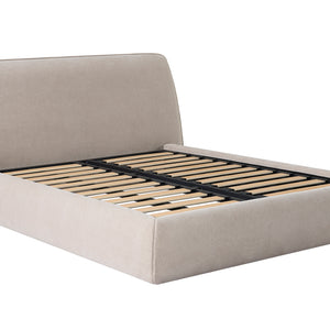 Darley Upholstered 5ft King Size Bed Frame in Soft Beige by Libra, image 5