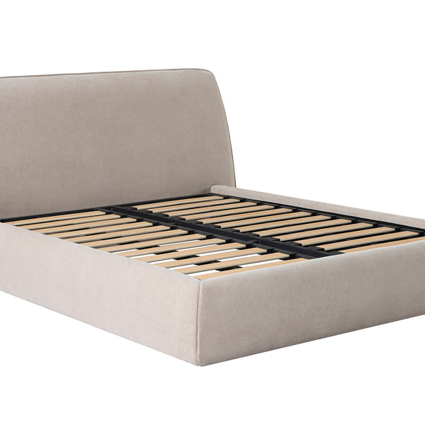 Darley Upholstered 5ft King Size Bed Frame in Soft Beige by Libra, image 5
