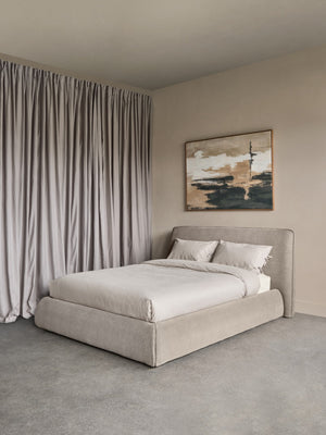 Darley Upholstered 5ft King Size Bed Frame in Soft Beige by Libra, image 6