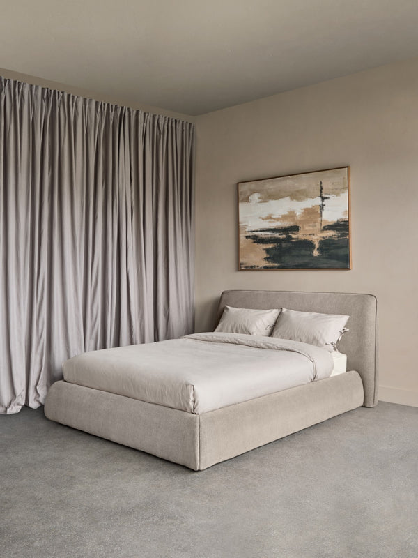 Darley Upholstered 5ft King Size Bed Frame in Soft Beige by Libra, image 6