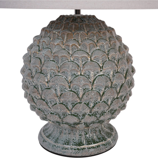 Verona Glazed Ceramic Table Lamp with Shade by Libra, image 3