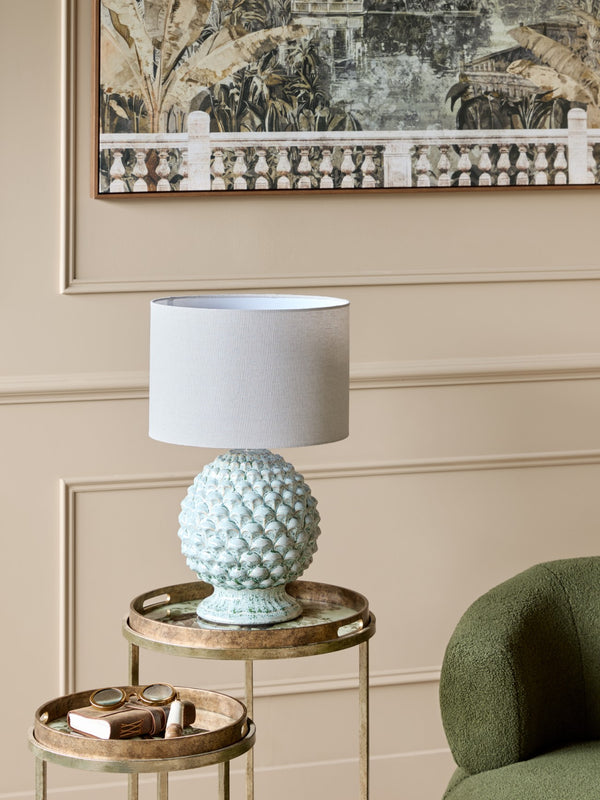Verona Glazed Ceramic Table Lamp with Shade by Libra, image 6