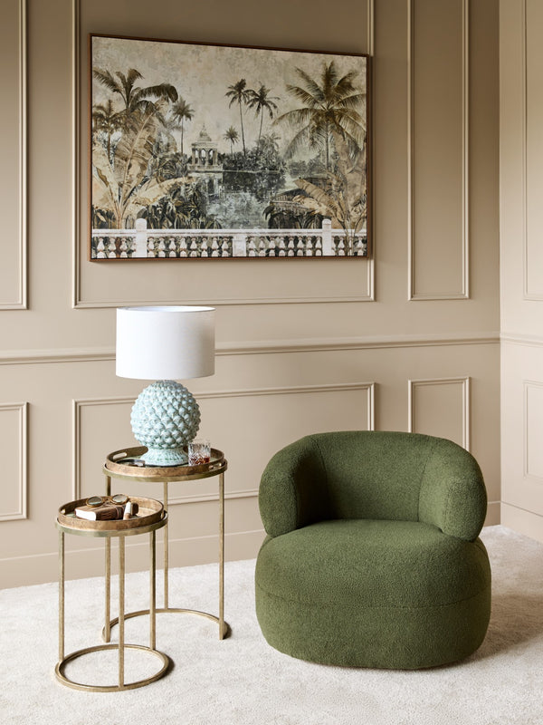 Verona Glazed Ceramic Table Lamp with Shade by Libra, image 7