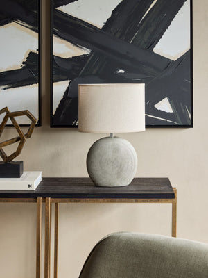 Lunara Textured Ceramic Table Lamp with Shade by Libra, image 6