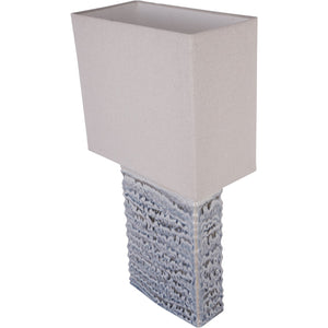 Sereno Rectangle Table Lamp in Blue Reactive Glaze by Libra, image 8