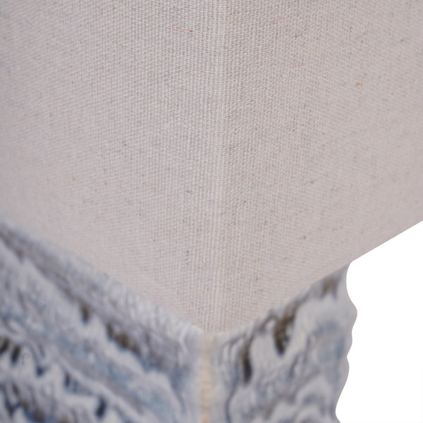 Sereno Rectangle Table Lamp in Blue Reactive Glaze by Libra, image 4