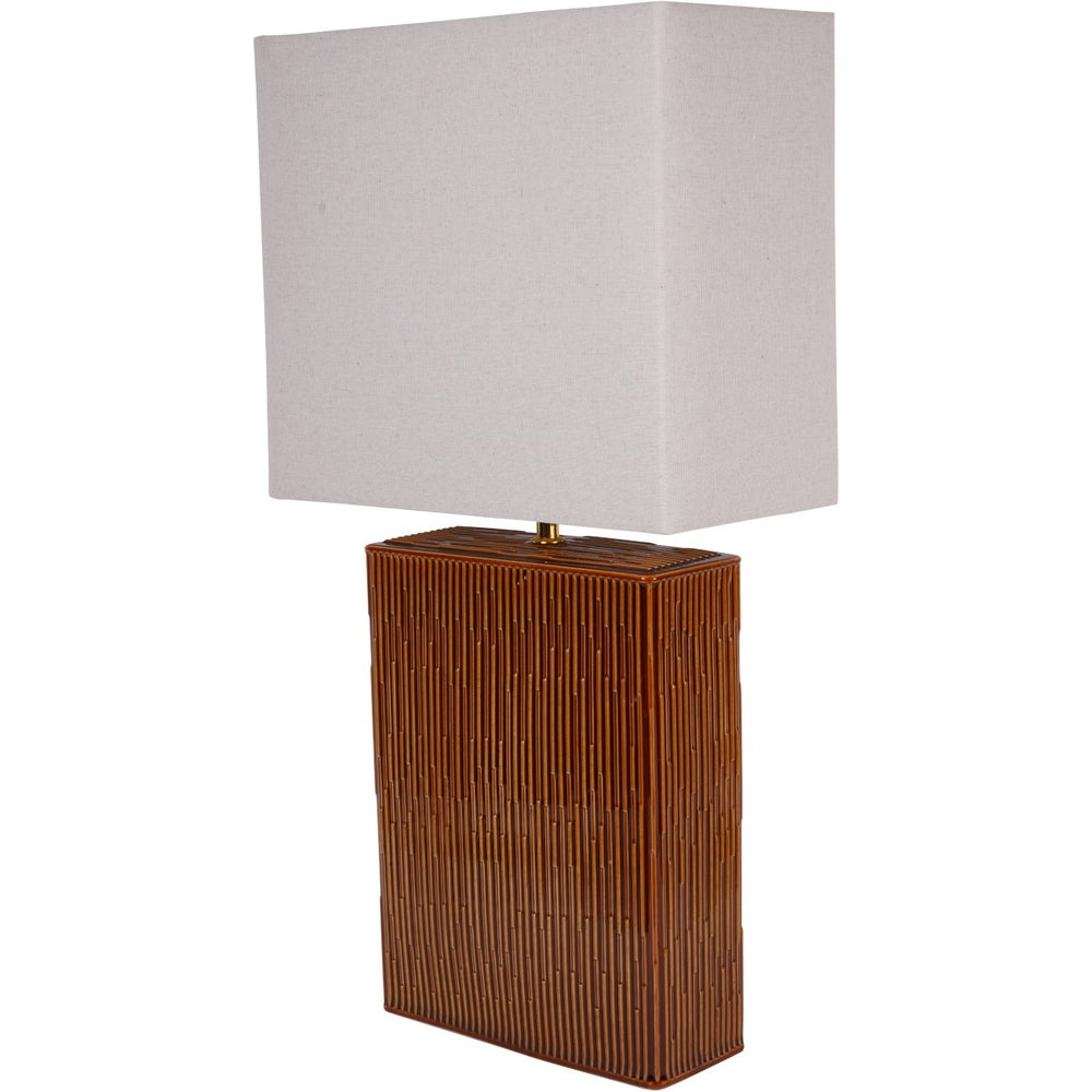 Elk Square Terracotta Ceramic Table Lamp with Shade by Libra