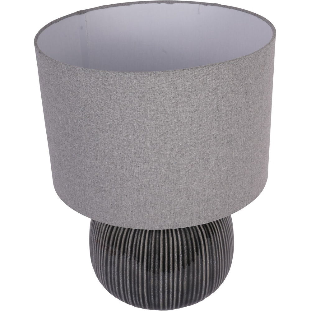 Bruno Charcoal Ceramic Table Lamp with Shade by Libra