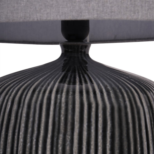 Bruno Charcoal Ceramic Table Lamp with Shade by Libra, image 3