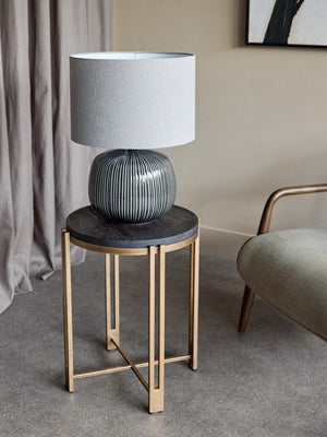 Bruno Charcoal Ceramic Table Lamp with Shade by Libra, image 6