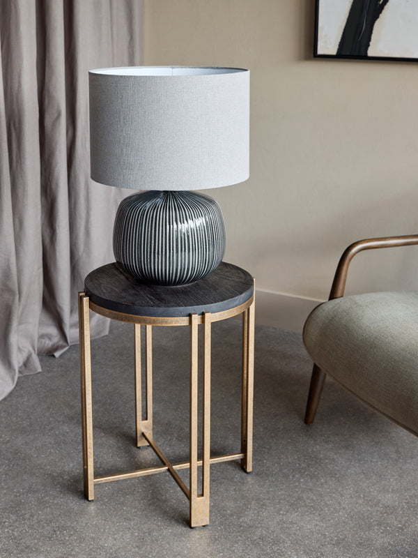 Bruno Charcoal Ceramic Table Lamp with Shade by Libra, image 6