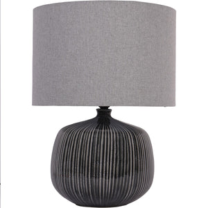 Bruno Charcoal Ceramic Table Lamp with Shade by Libra