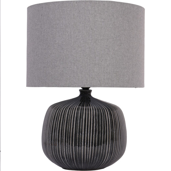 Bruno Charcoal Ceramic Table Lamp with Shade by Libra