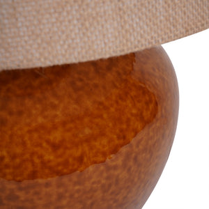 Aubrey Terracotta Ceramic Table Lamp with Hessian Shade Large by Libra, image 4
